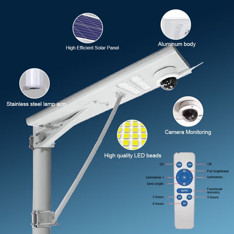 APP monitoring solar street light with camera