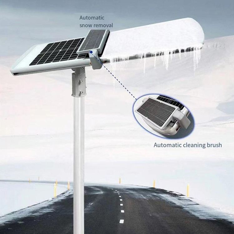 Integrated Solar LED Street Light with Timed Automatic Cleaning