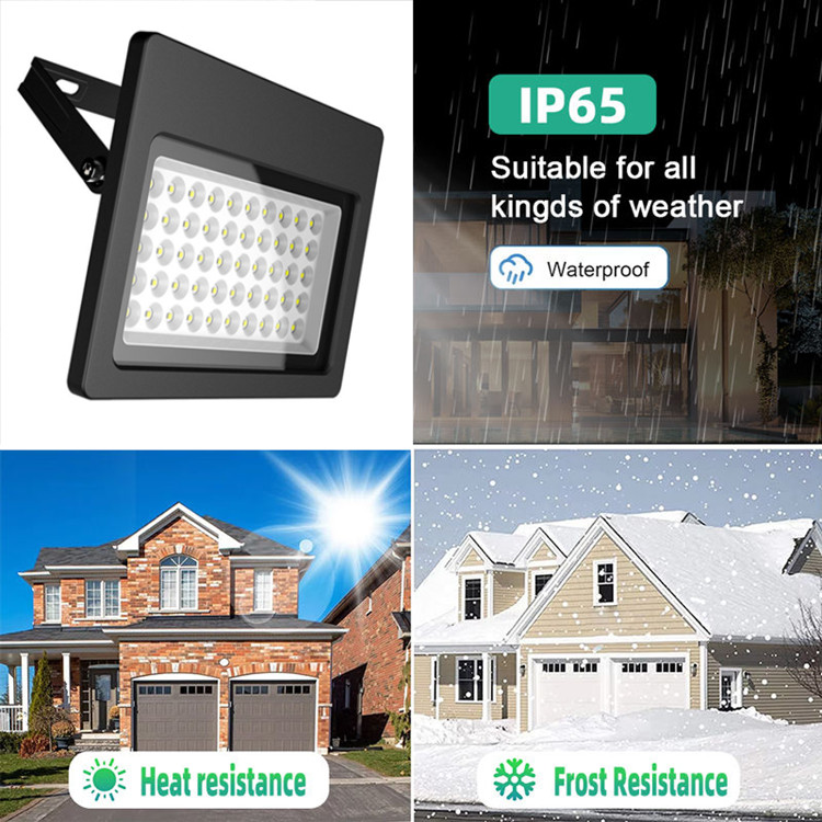 Outdoor floodlights with an IP67 waterproof rating.